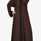 Plain Kimonoh Abayah (Dual Colour) - DARK BROWN