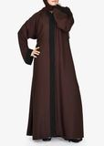 Plain Kimonoh Abayah (Dual Colour) - DARK BROWN