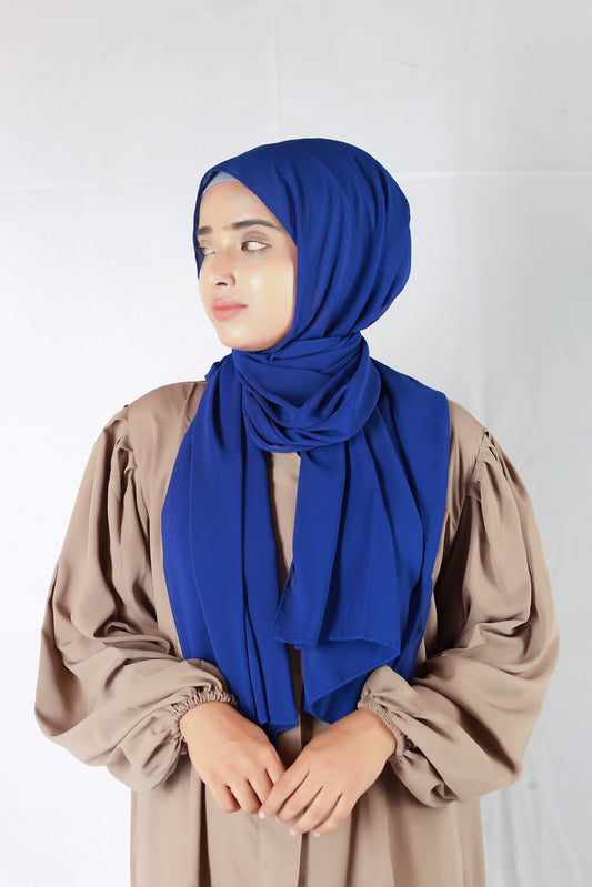 Plain Georgette Navy Blue