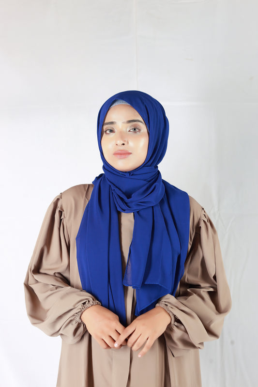 Plain Georgette Navy Blue