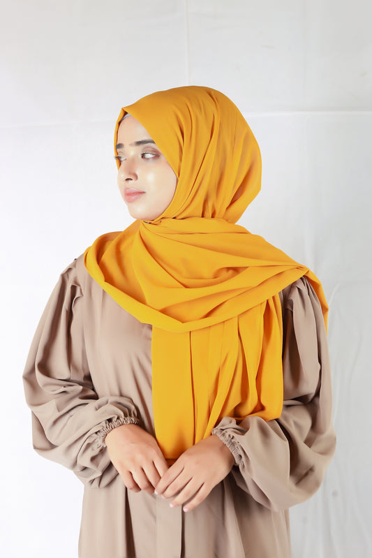 Plain Georgette Mustard