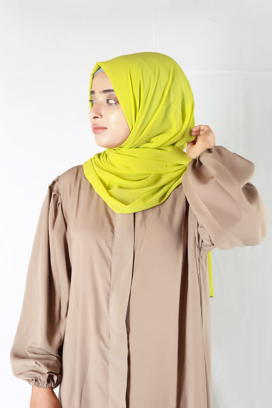 Plain Georgette Chartreuse