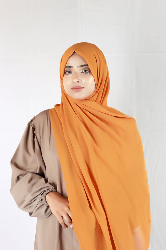 Plain Georgette Orange