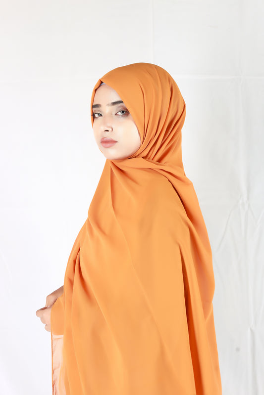 Plain Georgette Orange