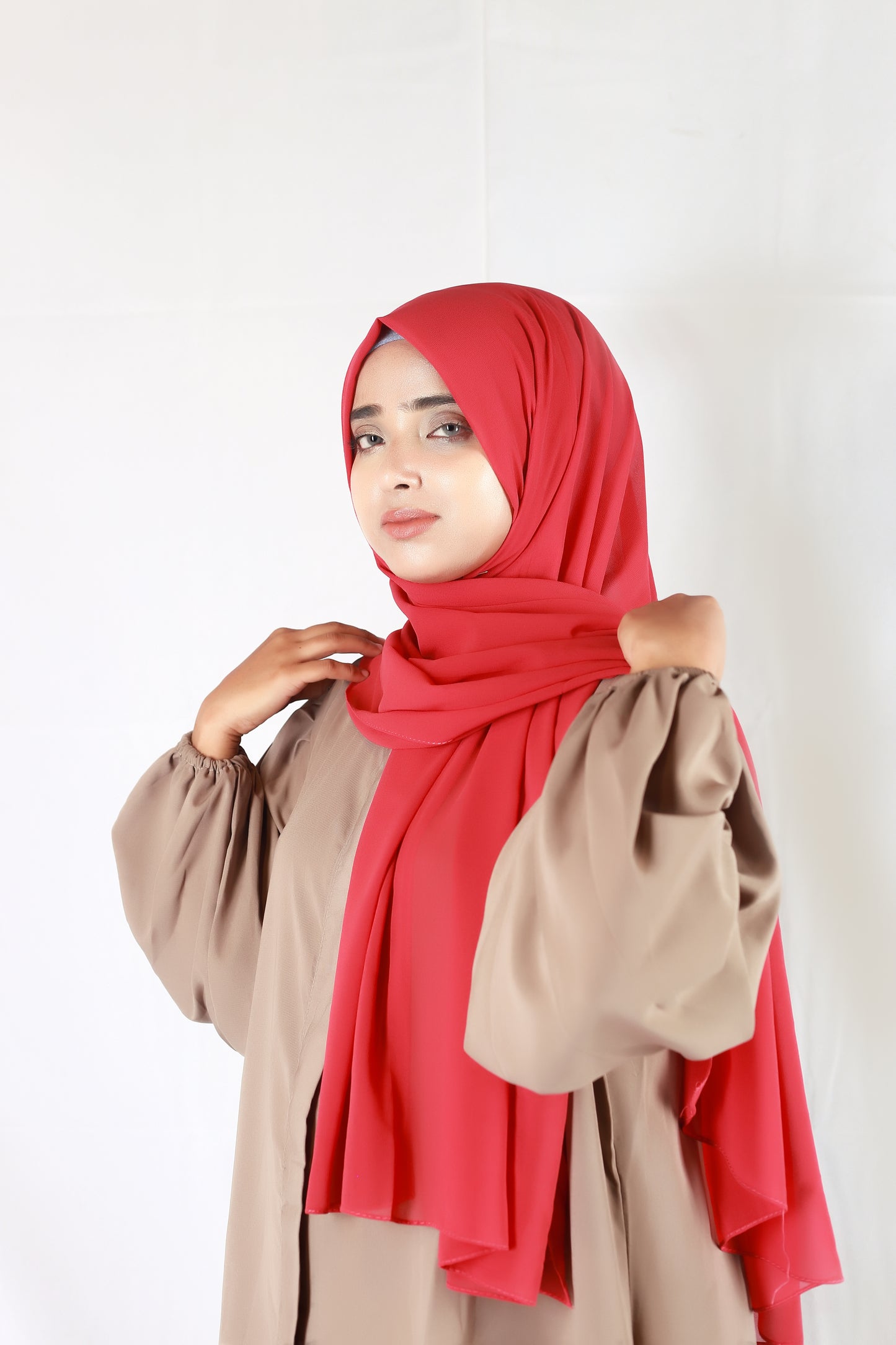 Plain Georgette Cherry