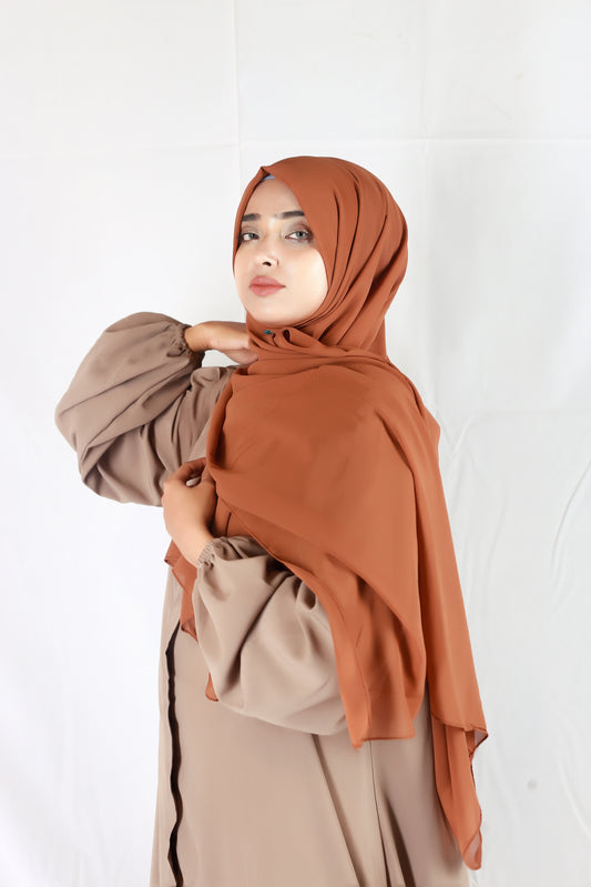 Plain Georgette Rust