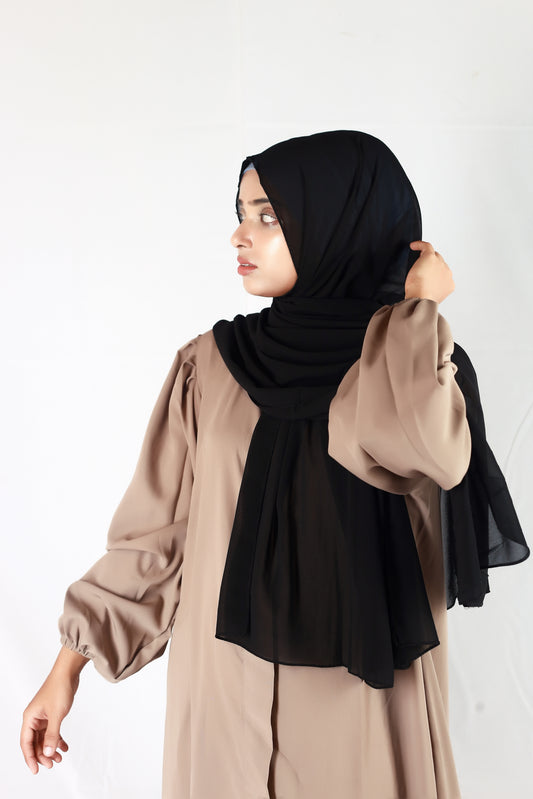 Plain Georgette Black