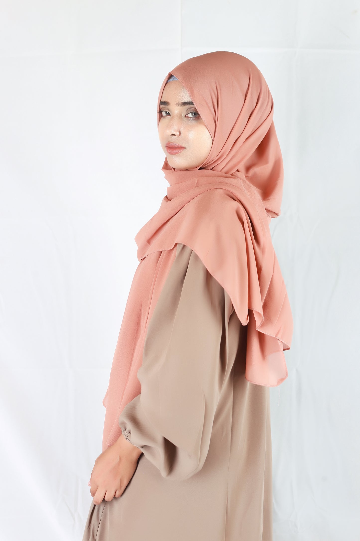 Plain Georgette Soft Peach