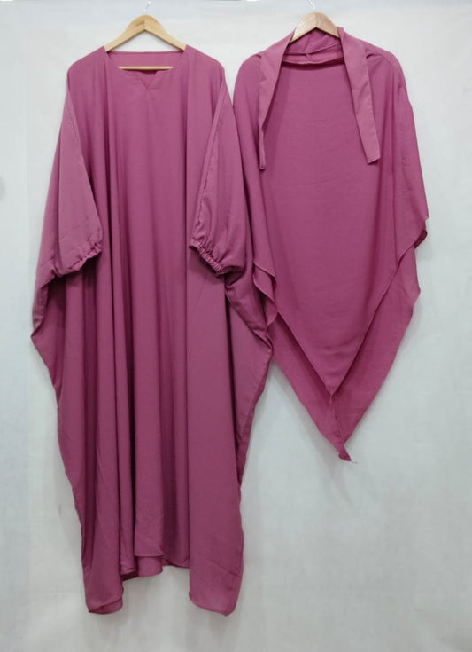 COMFY ABAYAS (KHIMAR + ABAYA)  -  PINK