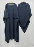 COMFY ABAYAS (KHIMAR +ABAYA)  - BLUISH GREY