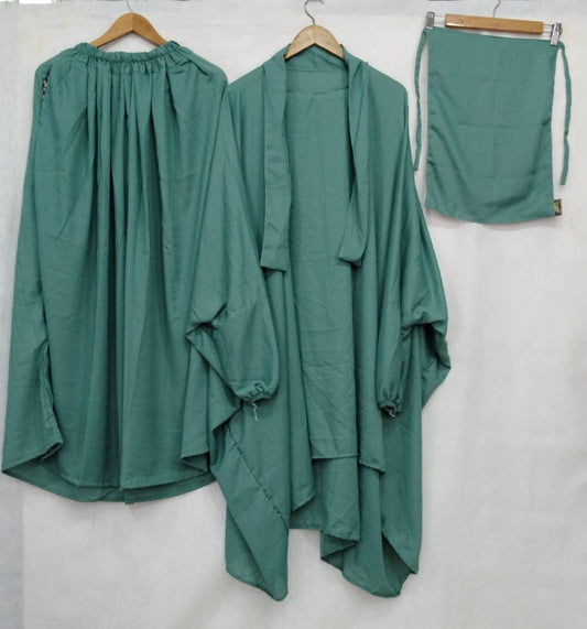 JILBAB NIQAB & SKIRT (3 PIECE)-GREEN