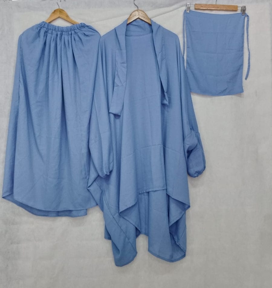 JILBAB NIQAB & SKIRT (3 PIECE)-SKYBLUE