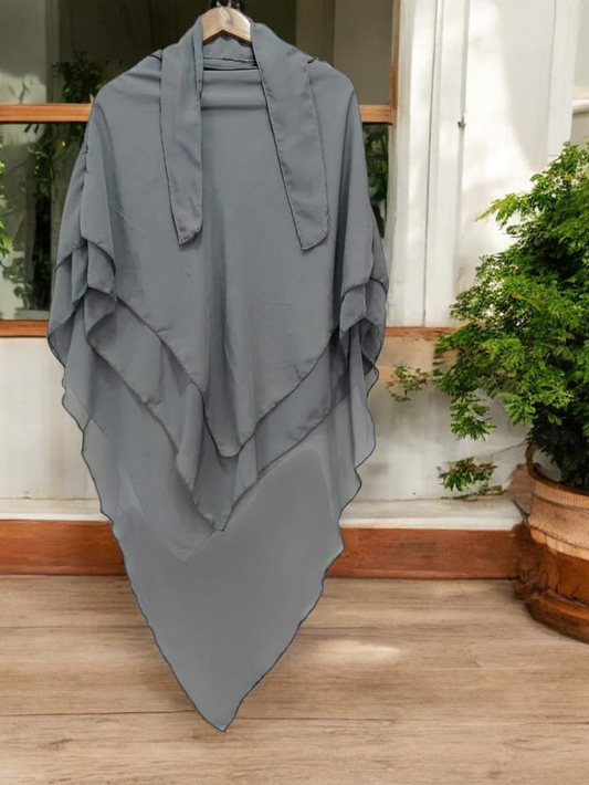 Khimmar (3 Layer) - GREY