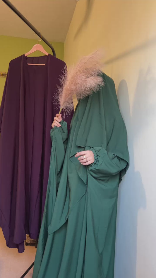 COMFY ABAYAS (KHIMAR +ABAYA) - GREEN