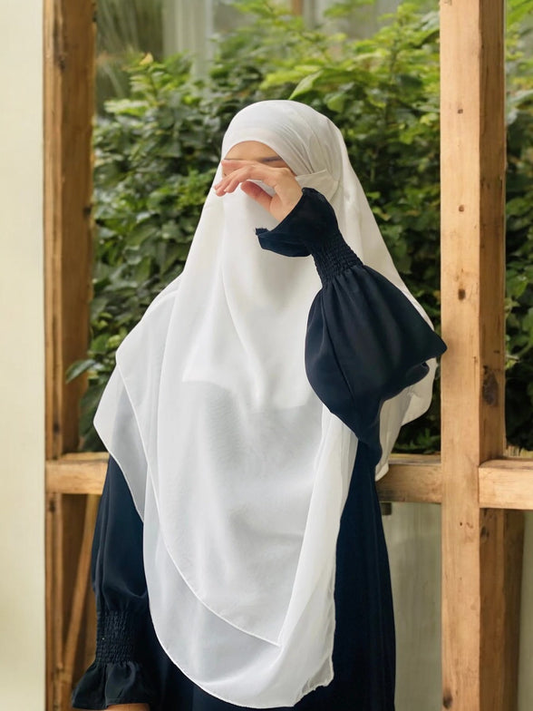 Khimmar (3 Layer) - WHITE